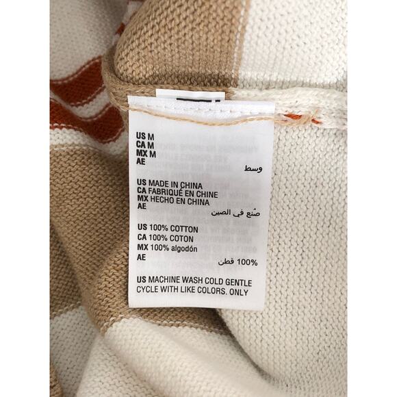 Club Room Men's Size Medium Stripe V-Neck Sweater Tan/Rust NEW - Picture 6 of 6